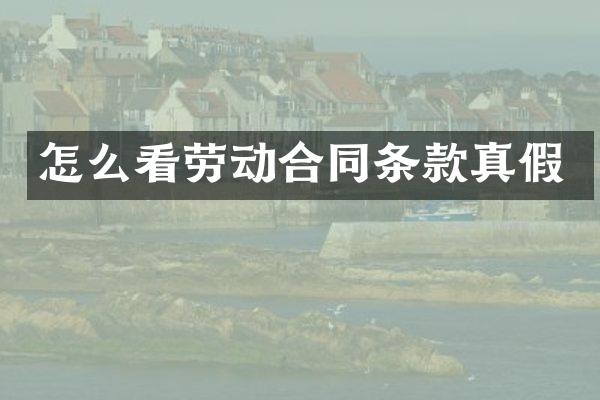 怎么看劳动合同条款真假