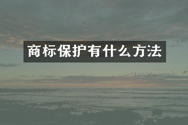 商标保护有什么方法
