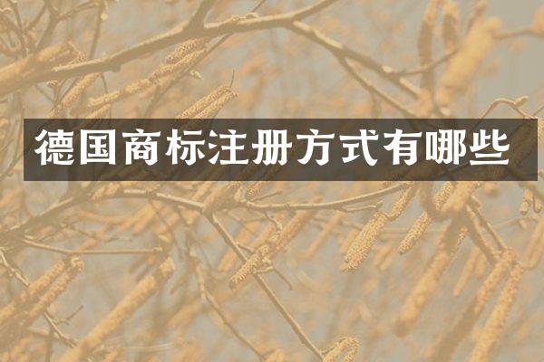 德国商标注册方式有哪些