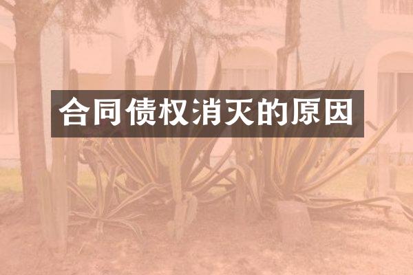 合同债权消灭的原因