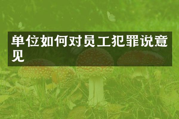 单位如何对员工犯罪说意见