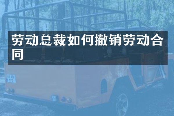 劳动总裁如何撤销劳动合同