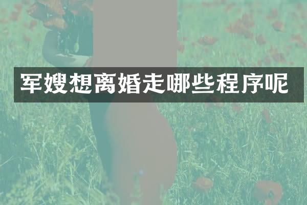 军嫂想离婚走哪些程序呢