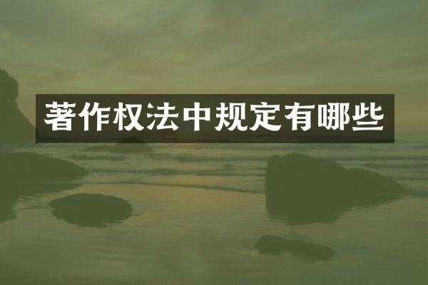著作权法中规定有哪些