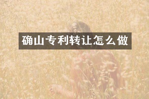 确山专利转让怎么做