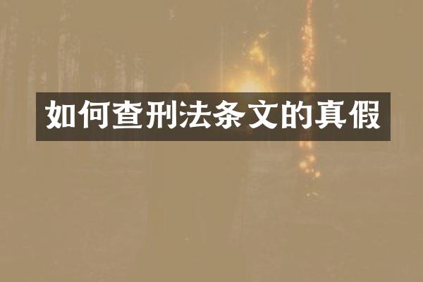 如何查刑法条文的真假