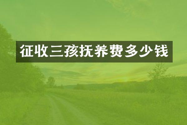 征收三孩抚养费多少钱