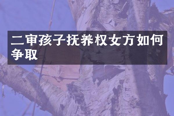 二审孩子抚养权女方如何争取