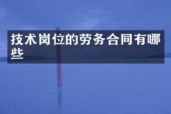 技术岗位的劳务合同有哪些
