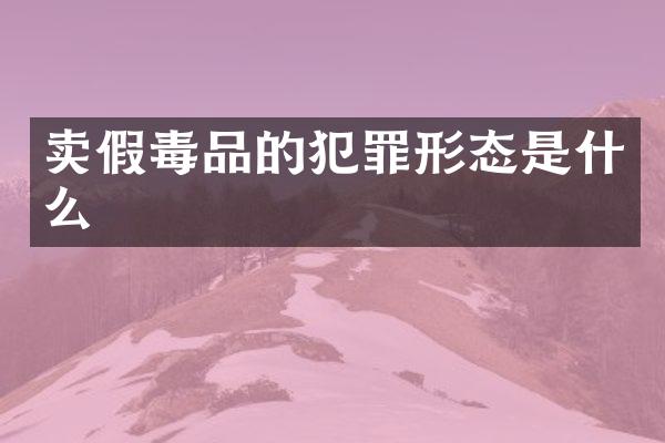 卖假的犯罪形态是什么
