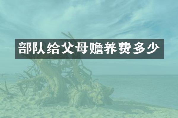 部队给父母赡养费多少
