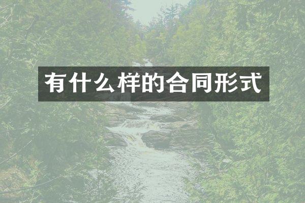 有什么样的合同形式