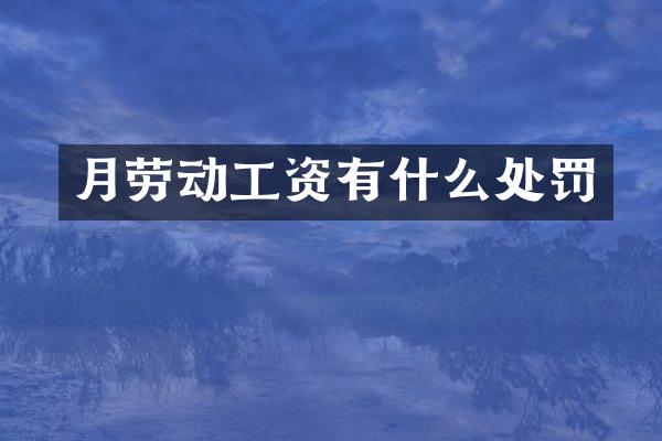 月劳动工资有什么处罚