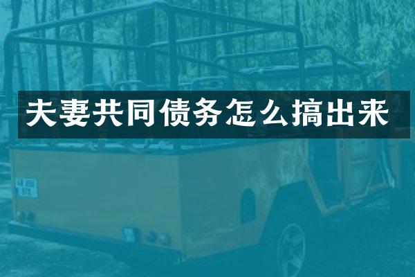 夫妻共同债务怎么搞出来