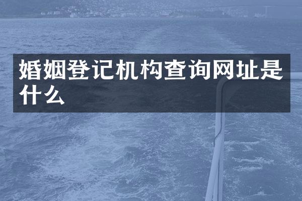 婚姻登记机构查询网址是什么