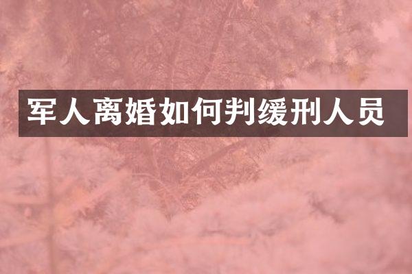 军人离婚如何判缓刑人员