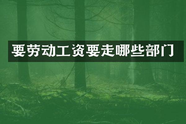 要劳动工资要走哪些部门