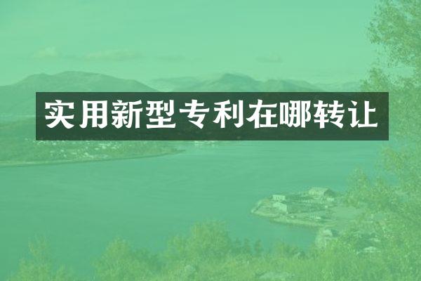 实用新型专利在哪转让