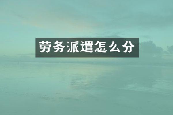 劳务派遣怎么分