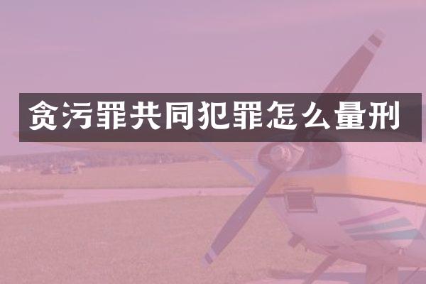 贪污罪共同犯罪怎么量刑