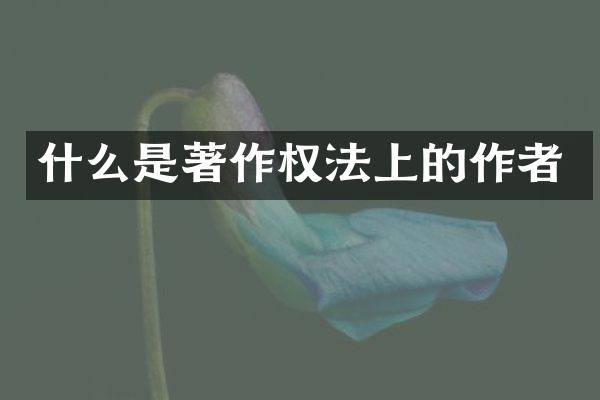 什么是著作权法上的作者