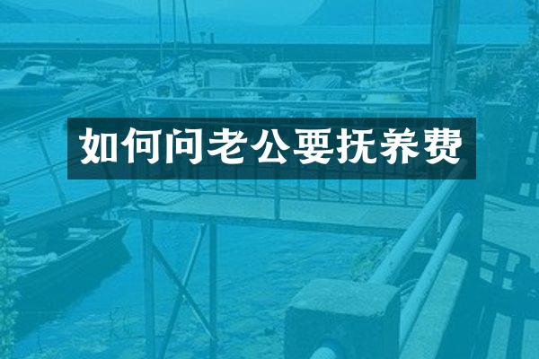 如何问老公要抚养费