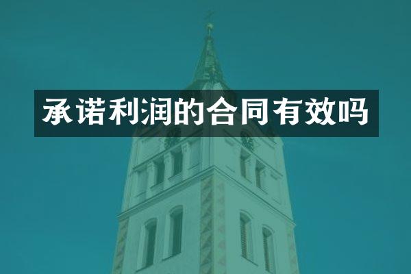 承诺利润的合同有效吗
