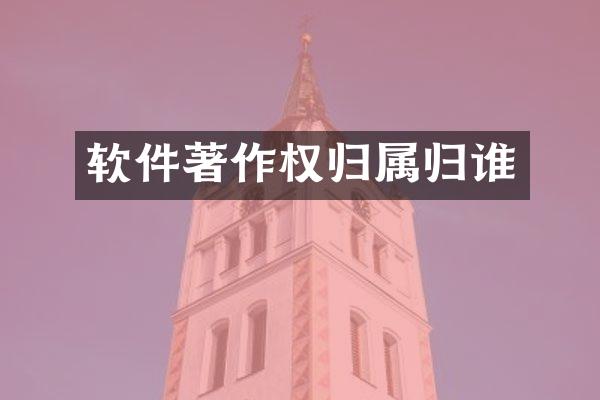 软件著作权归属归谁