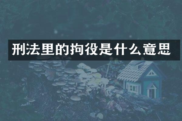刑法里的拘役是什么意思