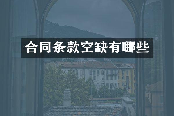 合同条款空缺有哪些