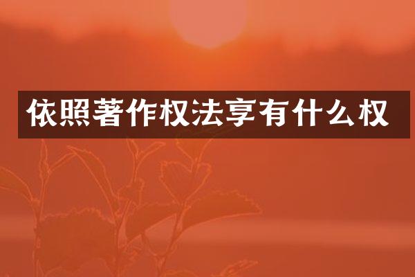 依照著作权法享有什么权