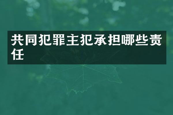 共同犯罪承担哪些责任