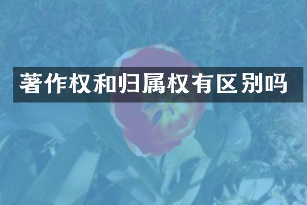 著作权和归属权有区别吗