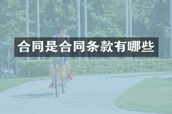 合同是合同条款有哪些