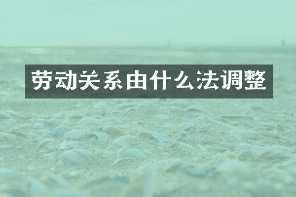 劳动关系由什么法调整