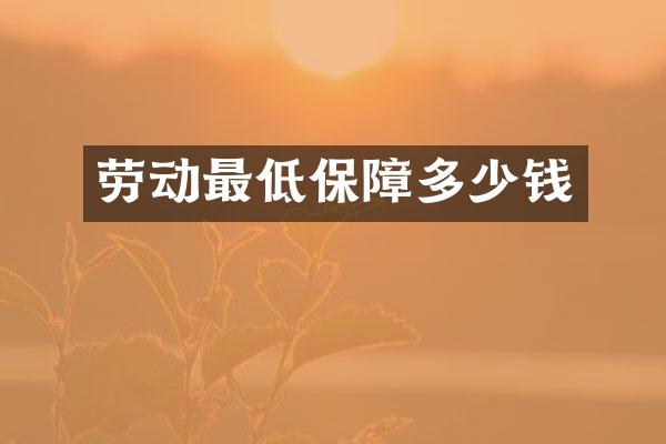 劳动最低保障多少钱