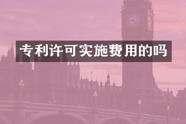 专利许可实施费用的吗