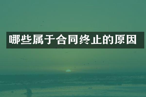 哪些属于合同终止的原因