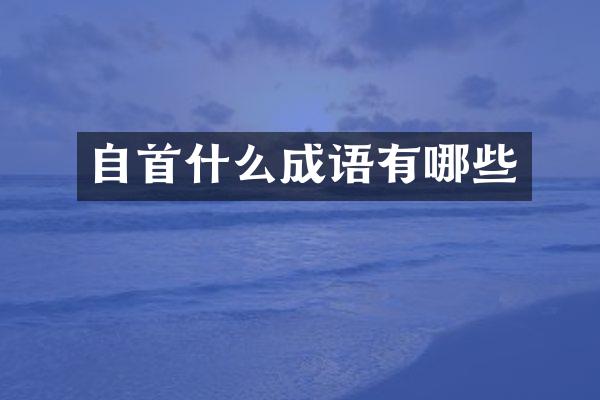 自首什么成语有哪些