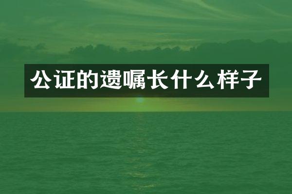 公证的遗嘱长什么样子