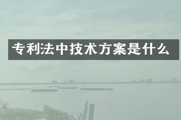 专利法中技术方案是什么