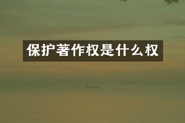 保护著作权是什么权