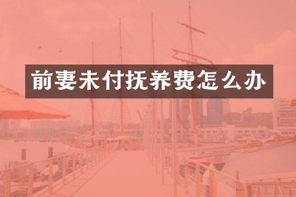 前妻未付抚养费怎么办