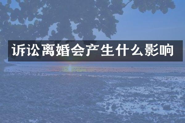 诉讼离婚会产生什么影响