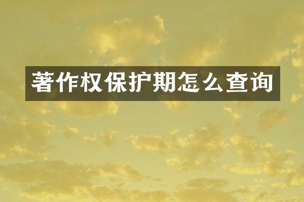 著作权保护期怎么查询