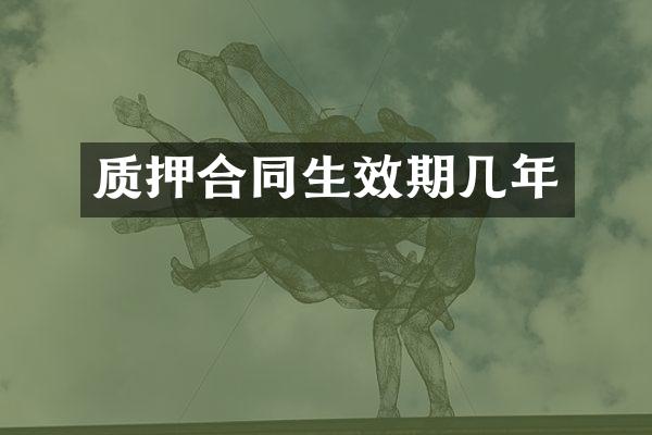 质押合同生效期几年