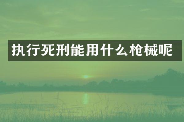 执行死刑能用什么呢
