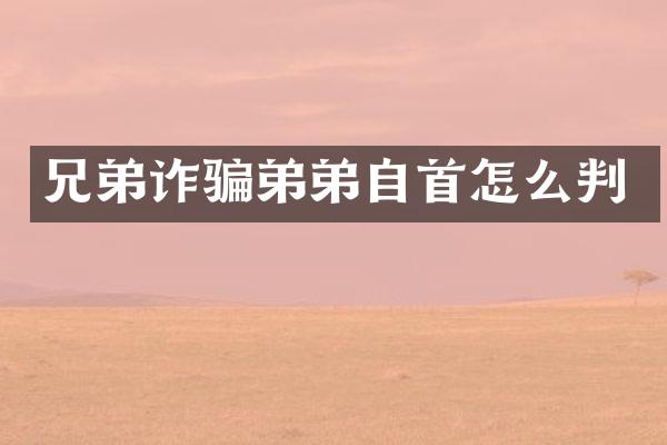 兄弟诈骗弟弟自首怎么判