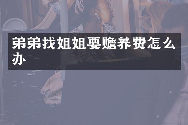 弟弟找姐姐要赡养费怎么办
