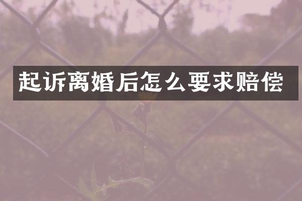 起诉离婚后怎么要求赔偿
